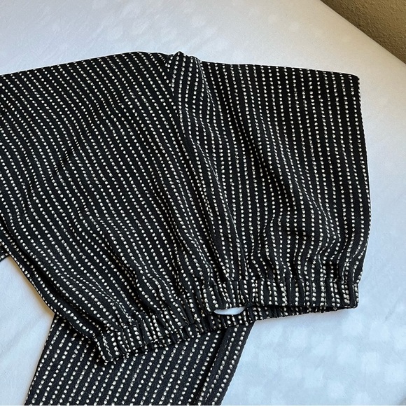 PEGGY HARTANTO black dot print elastic waist tapered leg cropped pants - Picture 4 of 7